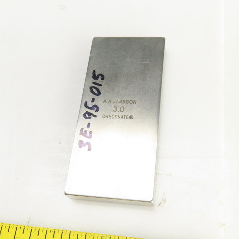 A.A. Jannson Checkmate 3" Steel Rectangular Gage Block 1-3/8" W x 0.351" Thick