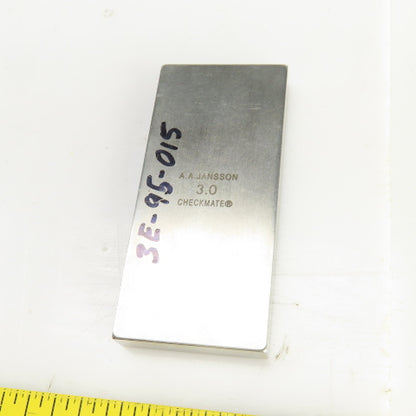 A.A. Jannson Checkmate 3" Steel Rectangular Gage Block 1-3/8" W x 0.351" Thick