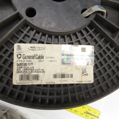 General Cable 2133495E GenSPEED 5000 4 Pair 24 AWG Shielded Cable Cat-5e 400'