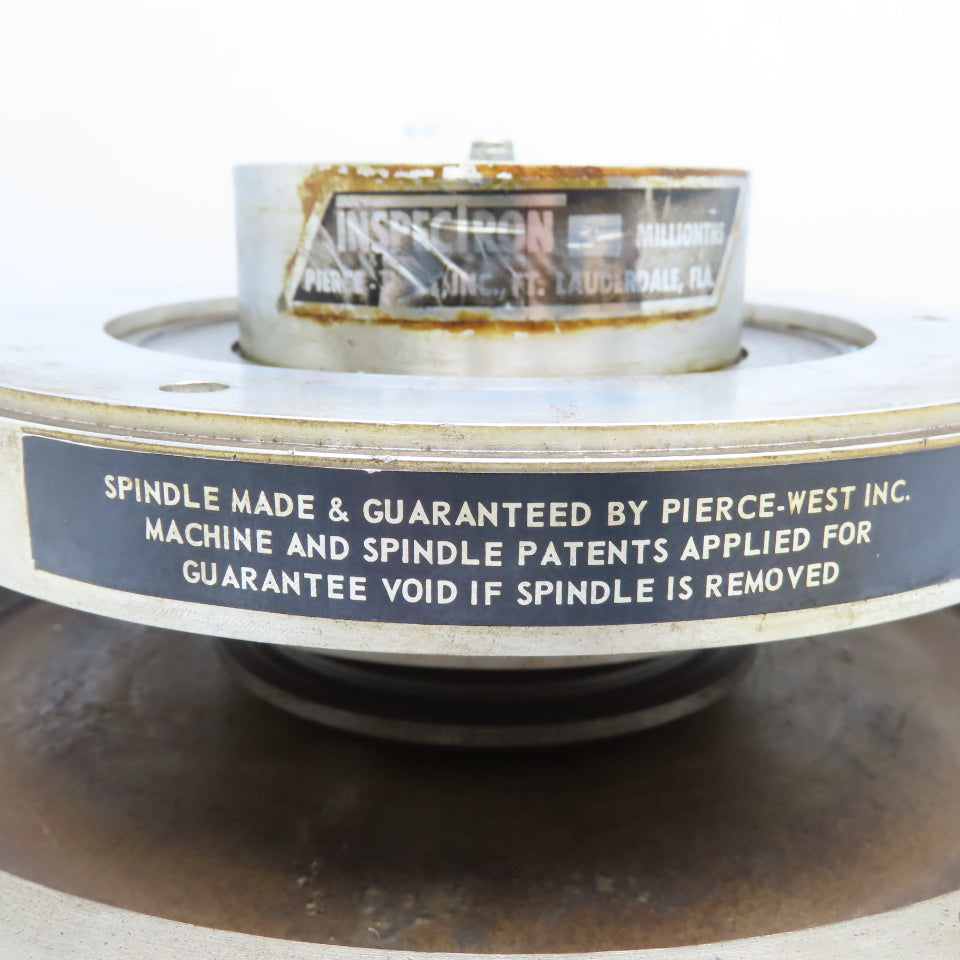 Pierce West 3 Millionths Inspectron Rotary Inspection Table Spindle Assembly