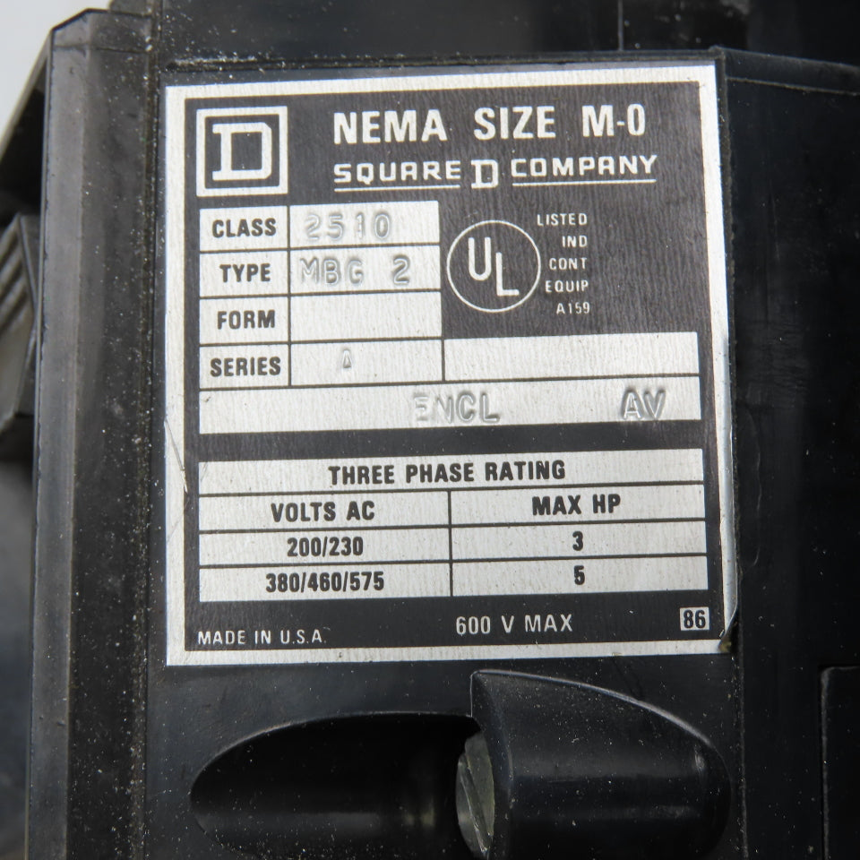 Allen Bradley 2510MBG2 600V 3Ph 5Hp Manual Motor Starter LOTO W/ Indicator
