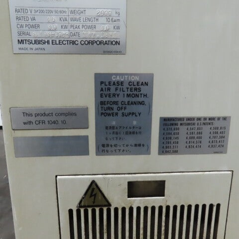 Mitsubishi 4030F3 ML3015HD ML4030F3 CO2 Laser Processing System 46kVA