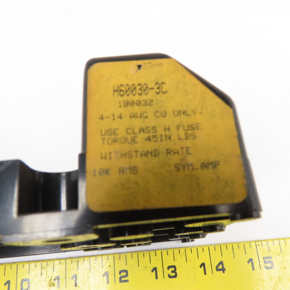 Buss H60030-3C 30A 600V 3 Pole Type H Fuse Holder lot of 3