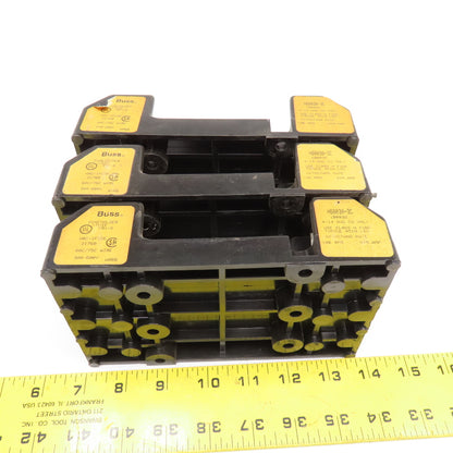 Buss H60030-3C 30A 600V 3 Pole Type H Fuse Holder lot of 3