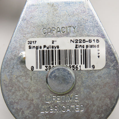 National N225-615 2" Rope Pulley 3/8" Scissor Hook Zinc Plated 480Lbs. Capacity
