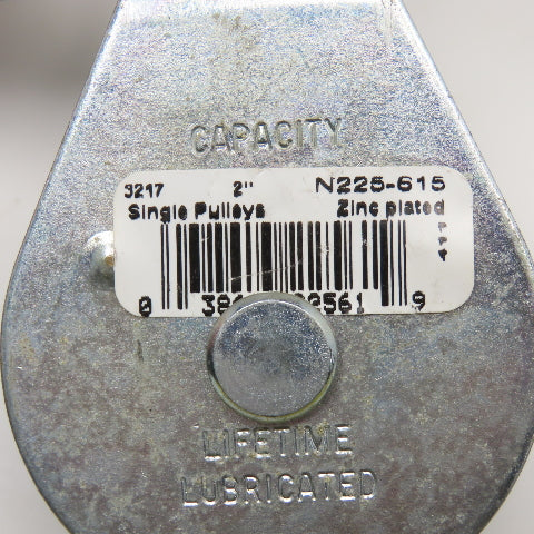 National N225-615 2" Rope Pulley 3/8" Scissor Hook Zinc Plated 480Lbs. Capacity