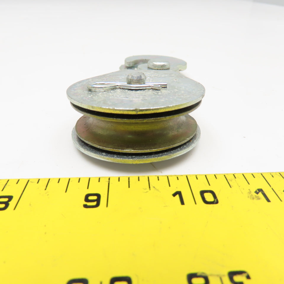 National N225-615 2" Rope Pulley 3/8" Scissor Hook Zinc Plated 480Lbs. Capacity
