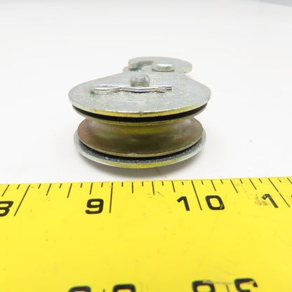 National N225-615 2" Rope Pulley 3/8" Scissor Hook Zinc Plated 480Lbs. Capacity