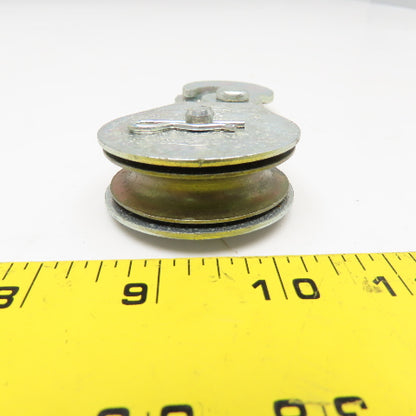 National N225-615 2" Rope Pulley 3/8" Scissor Hook Zinc Plated 480Lbs. Capacity
