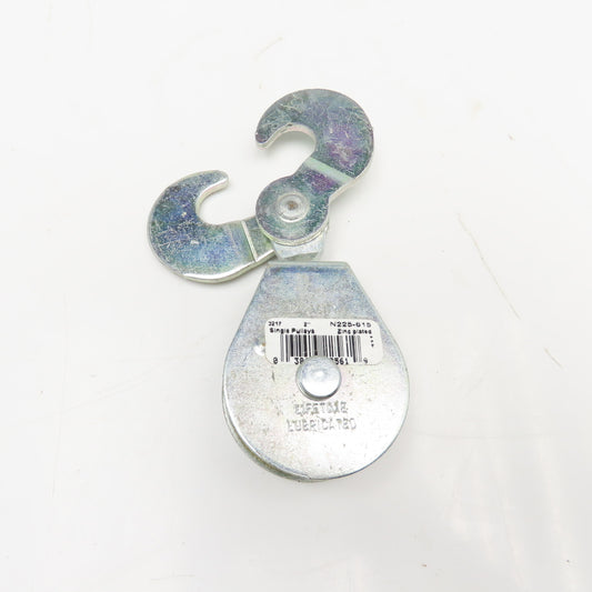 National N225-615 2" Rope Pulley 3/8" Scissor Hook Zinc Plated 480Lbs. Capacity