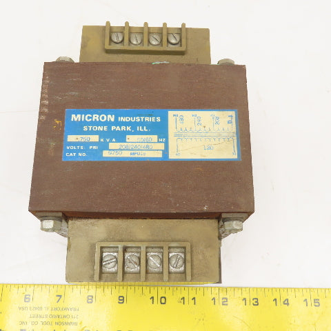 Micron Industries B750 MPU15 208-240/480HV 120LV .750kVa 50/60Hz Transformer