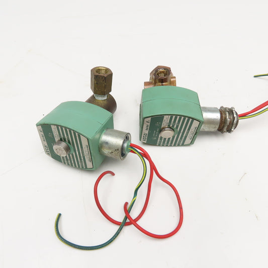 ASCO 8262G320 8320G186 Red Hat Solenoid Valve 1/4NPT 24VDC Lot Of 2