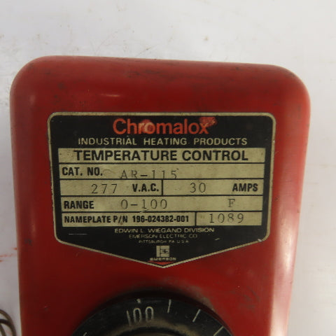 Chromlox AR-115 0 To 100° Fahrenheit Temperature Controller 277VAC