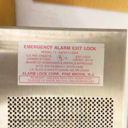 Alarm Lock Corp Model 11 Emergency Door Exit Alarm