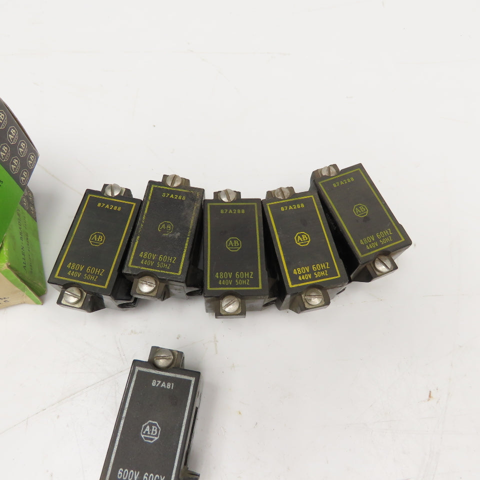 Allen Bradley 87A81 87A288 (7) Contactor Coils 480V (1) 600V 50/60Hz Lot Of 8