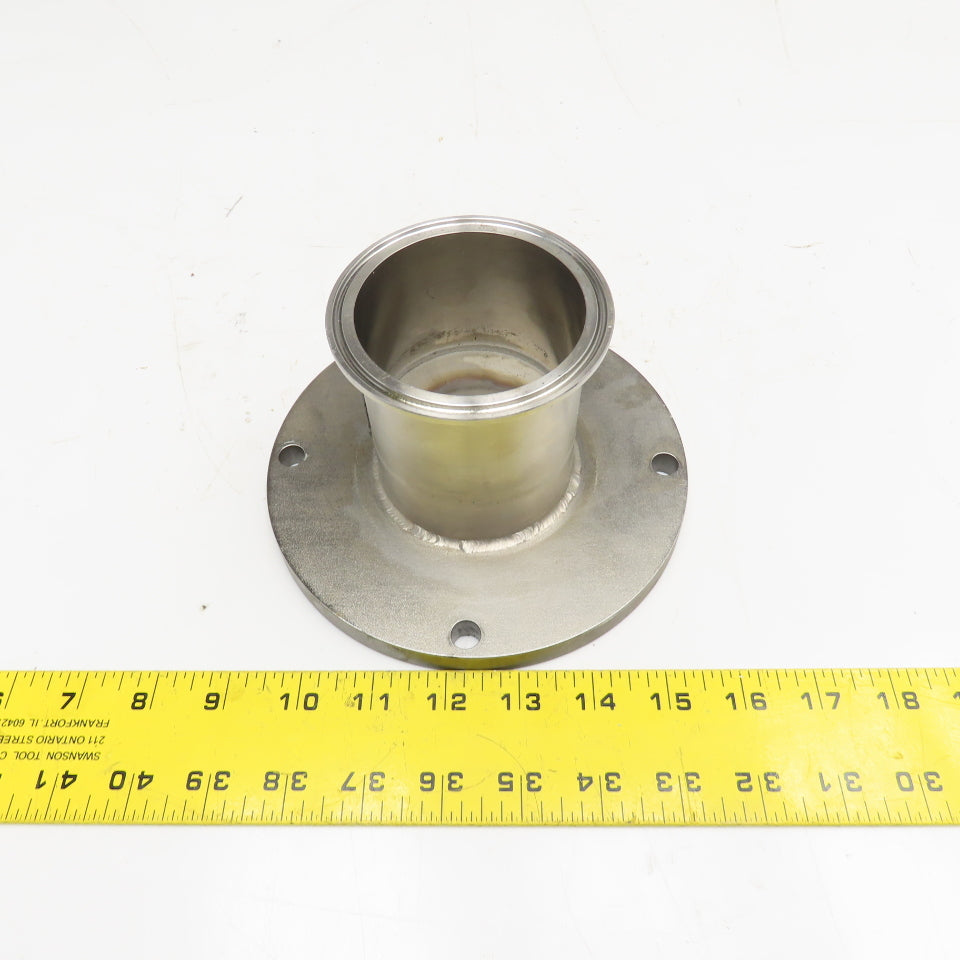 3" Sanitary C-Face Stainless Steel Adaptor Flange For Use With Raised Face