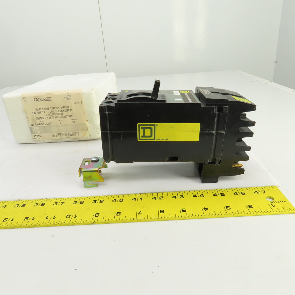 Square D FA24050BC 50A Molded Case Circuit Breaker 480V 2-Pole For I-Line Panel