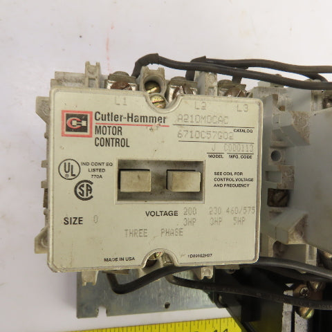 Cutler-Hammer A210M0CAC Size 0 Reversing Contactor 600V 3-5HP W/Overload Relay
