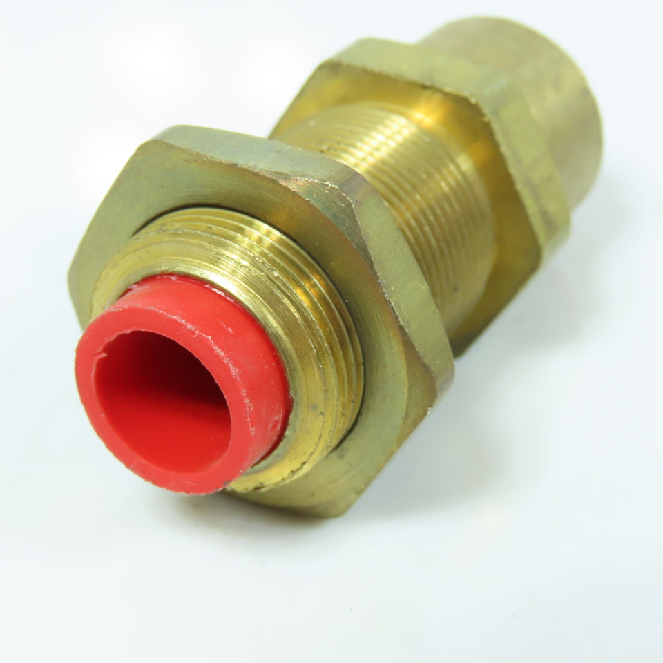 3/8" x 3/8" Tube/Hose Push to Connect Brass Bulkhead Union 3/4"-24 Thread Lot/14