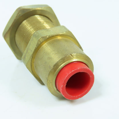 3/8" x 3/8" Tube/Hose Push to Connect Brass Bulkhead Union 3/4"-24 Thread Lot/14