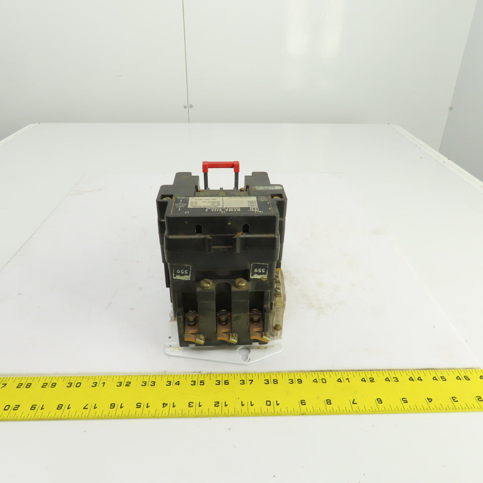 Square D Class 8536 SE0-1 Size 3 Motor Starter 600V AC 25-50HP 480V Coil