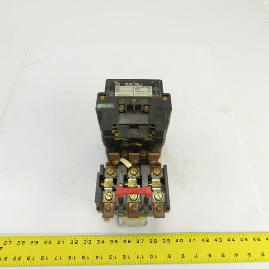 Square D Class 8536 SE0-1 Size 3 Motor Starter 600V AC 25-50HP 480V Coil