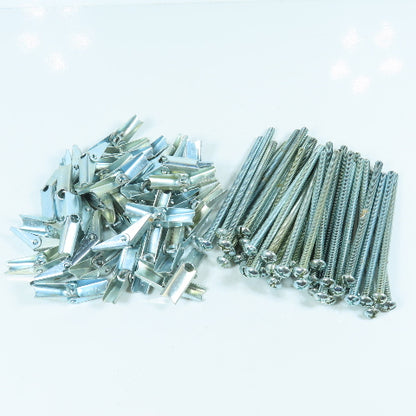 5-1/16"-18 x 6" x 4" Round Head Toggle Bolt Zinc Plated W/ Wing Lot of 43