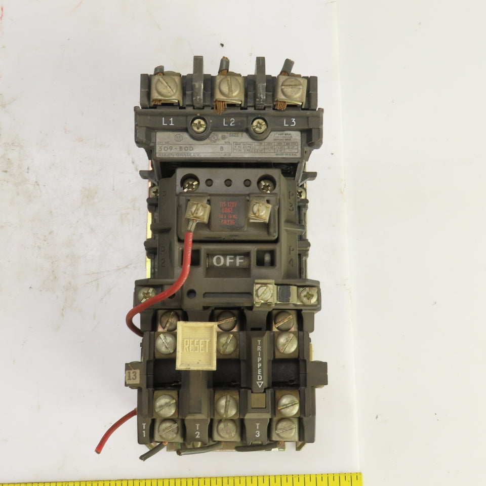 Allen Bradley 509-BOD Ser B Size 1 Motor Starter 600V 10HP 120V Coil W/Overload