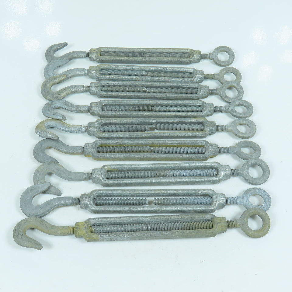 Chicago 1/4" Hook & Eye Turnbuckle 8-1/4" Retracted Length 4" Max Adjust. Lot/9