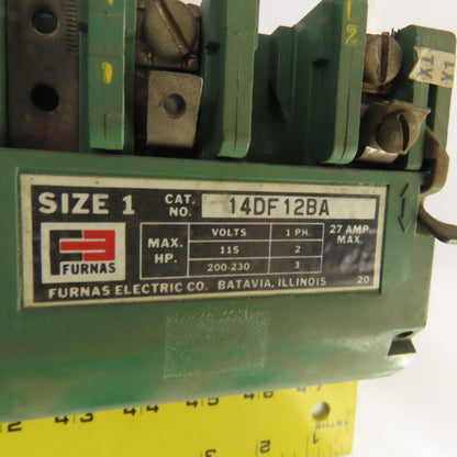 Furnas 14DF12BA Size 1 27 Amp Motor Starter 200-230V 3HP 120V Coil