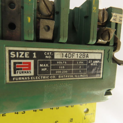 Furnas 14DF12BA Size 1 27 Amp Motor Starter 200-230V 3HP 120V Coil