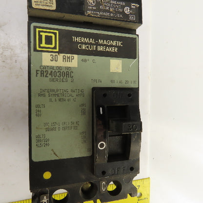 Square D FA24030AC Ser 2 30A I-Line Thermal Circuit Breaker 480V AC 2-Pole