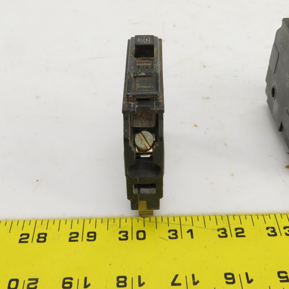 Square D Type QO 15A Circuit Breaker 120/240VAC Single Pole Lot Of 5