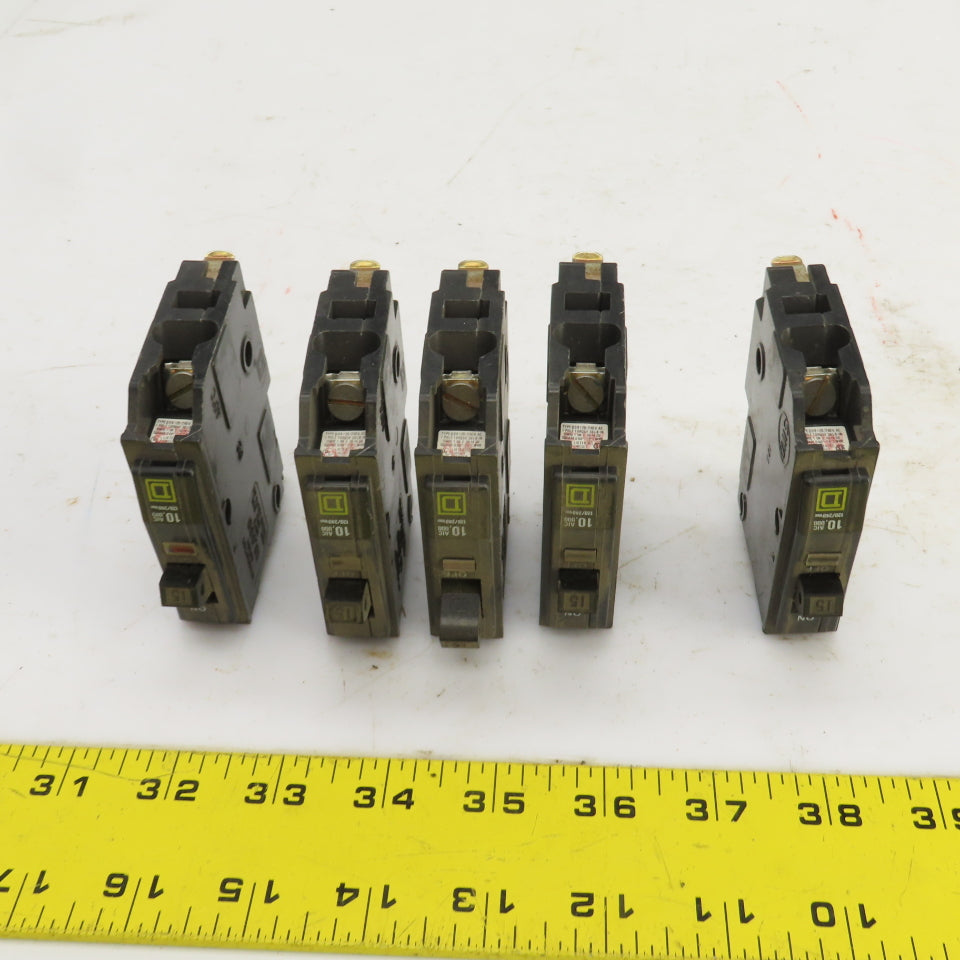 Square D Type QOB 15A Circuit Breaker 120/240VAC Single Pole Lot Of 5