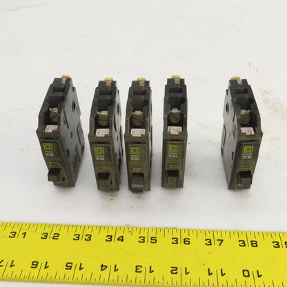 Square D Type QOB 15A Circuit Breaker 120/240VAC Single Pole Lot Of 5