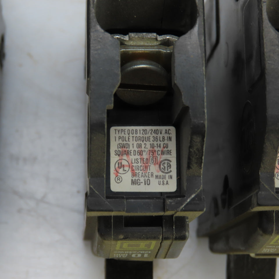 Square D Type QOB 15A Circuit Breaker 120/240VAC Single Pole Lot Of 5