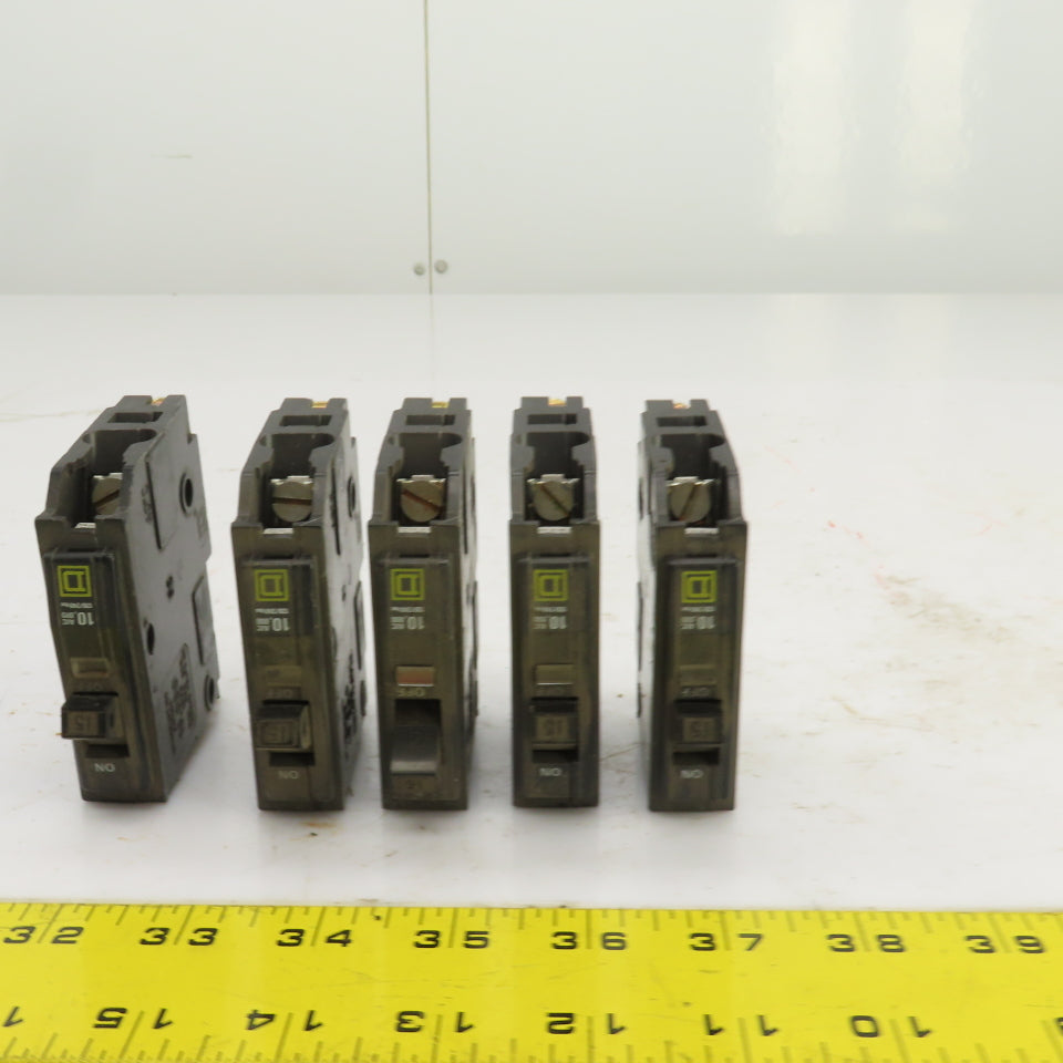 Square D Type QOB 15A Circuit Breaker 120/240VAC Single Pole Lot Of 5