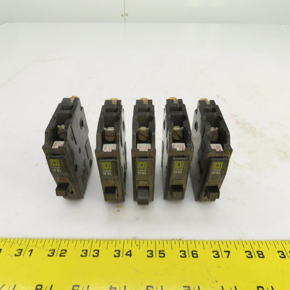 Square D Type QOB 15A Circuit Breaker 120/240VAC Single Pole Lot Of 5