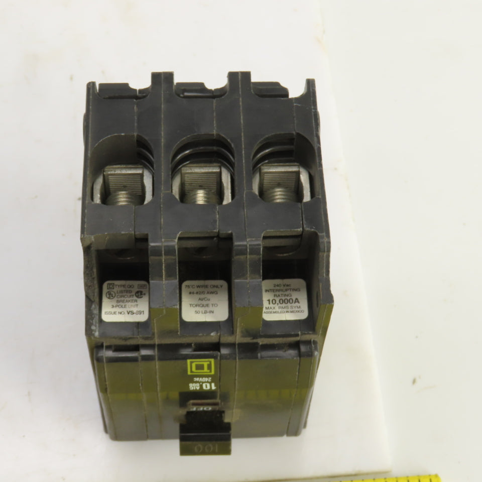 Square D Type QO 30A Plug-On Circuit Breaker 120/240VAC 3 Pole