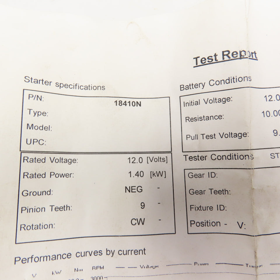SND0215 12V Forklift Starter 1.4kW 9T Pinion
