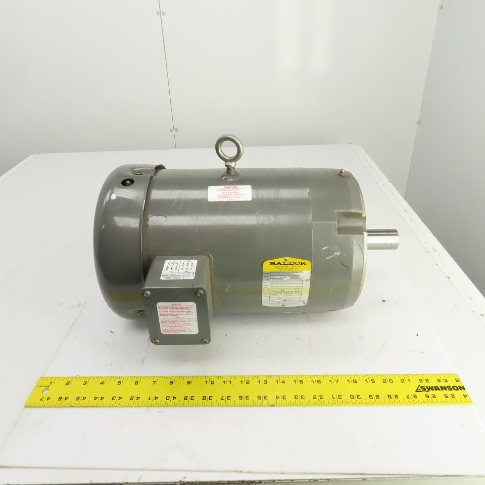 Baldor 7-1/2HP AC Electric Motor 3450RPM 230/460V 3PH 213TCZ Frame Smooth Shaft