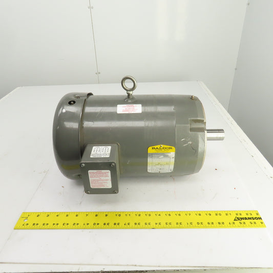 Baldor 7-1/2HP AC Electric Motor 3450RPM 230/460V 3PH 213TCZ Frame Smooth Shaft