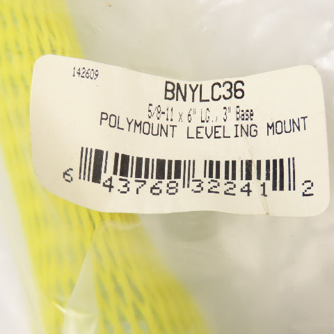 BNYLC36 5/8"-11 x 6" Polymount Floor Leveling Foot 3" Base Lot Of 3