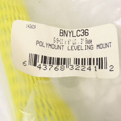 BNYLC36 5/8"-11 x 6" Polymount Floor Leveling Foot 3" Base Lot Of 3