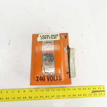 Dayton 4X455 30A Fusible Safety Disconnect Switch 240VAC 3 To 7-1/2HP 3PH