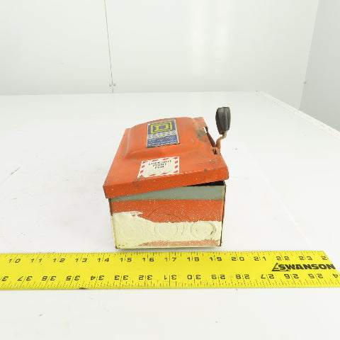 Square D D-221N 30A Fusible Safety Disconnect Switch 240VAC 1-1/2 To 7-1/2HP