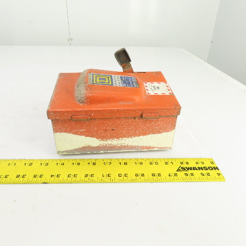 Square D D-221N 30A Fusible Safety Disconnect Switch 240VAC 1-1/2 To 7-1/2HP