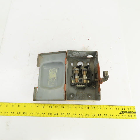 Square D D-221N 30A Fusible Safety Disconnect Switch 240VAC 1-1/2 To 7-1/2HP