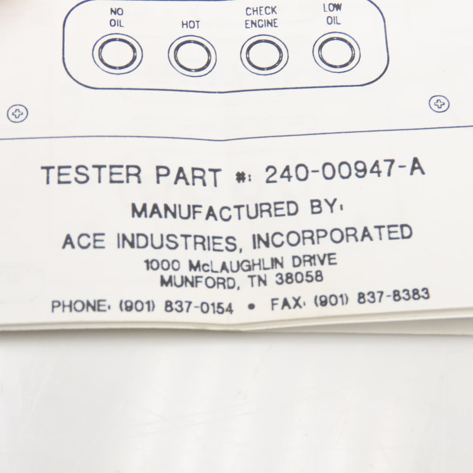 Ace Industries 240-00947-A Marine Engine Substitute Tester OMC Johnson Evinrude