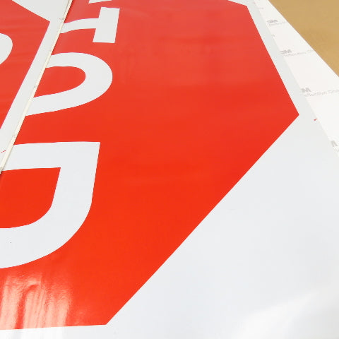 3M  STOP SIGN 30"x30" Reflective Factory Floor Wall Sticker Lot Of 7